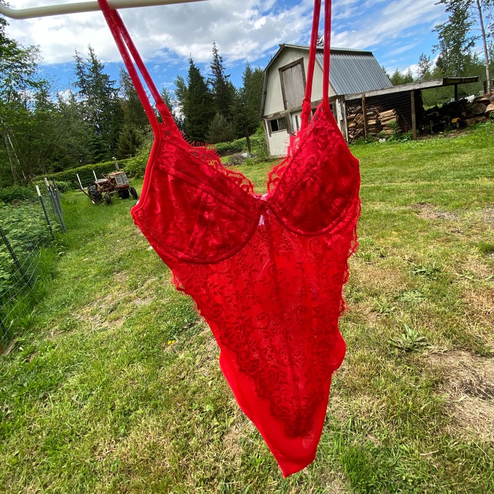 Red princess Polly bodysuit lingerie